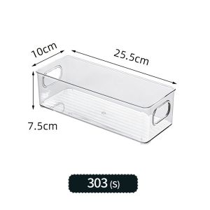 Refrigerator Storage Box Stackable Transparent Fridge Food Organizer Hollow Handles 冰箱 收納箱 大容量