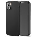 iPhone 14 (6.1") Liquid Silicone Smooth Matte Back Case (Black). 