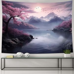 Nhật Bản Tấm Thảm Cho Phòng Ngủ Thẩm Mỹ Châu Á Hoa Anh Đào Phong Cảnh treo tường Cho phòng ngủ phòng khách gia đình phòng ngủ Trang Trí Nội Thất Treo trang trí tường trang trí phòng ở Vải Treo Tường (Năm Kích Thước Để Lựa Chọn)