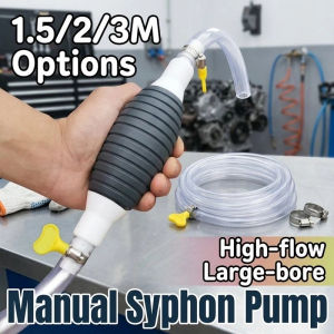 Manual Siphon Fuel Pump 1.5 2 3M Hose High Flow Universal Fuel Oil Water Lightweight Easy to Use