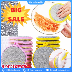 5Pcs Double Side Dishwashing Sponge Dish Washing Brush Reusable  Pots Wipes Pans Cleaning Cloth Kitchen Cleaning Tools