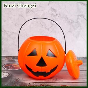 Fanzi Halloween Party Props Plastic Pumpkin Bucket Decorate Halloween Decoration