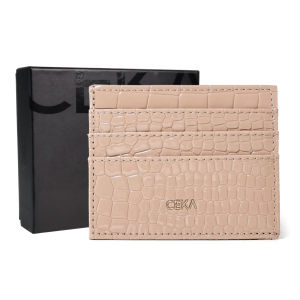 [SPECIAL PRICE] CEKA Dompet Wanita Kecil Kartu Mini Kulit Croco Card Holder Premium - Helia Card