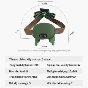 Máy Massage Cổ Vai Gáy Mô Phỏng Hình Bàn Tay Kết Hợp Chườm Ấm 45ºC Giảm Đau Mỏi Vai Gáy