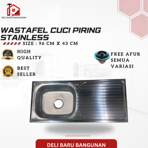 Wastafel  Cuci Piring Stainless 96 x 43 Afur Saringan