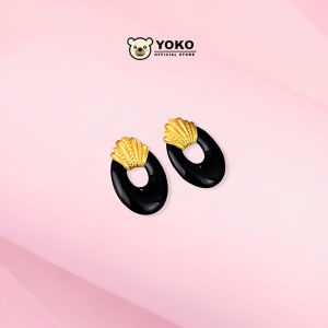 YOKO Anting Wanita Bentuk Oval Anti karat dan Anti Luntur Anting Wanita Dewasa Asli Anting Jepit Korea Style E1-23