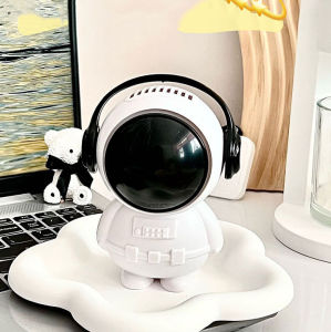 พัดลม พัดลมมือถือ พัดลมแบบแขวนคอ นักบินอวกาศ USB พัดลมพกพา ชาร์จใหม่ได้ 360° พัดลมขนาดเล็ก