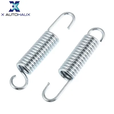 X AUTOHAUX 2 Pcs Universal 90mm Length Motorcycle Brake Pedal Return Spring Motorcycle Side Kickstand Spring Silver Tone Metal
