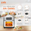 Nồi chiên không dầu Unie UE-1000, công suất 1800W, dung tích 12L, chế độ nhiệt kép giúp chín nhanh, đều, bảng điều khiển cảm ứng thông minh, giỏ chiên đặc biệt 2 trong 1 đi kèm tay cầm. 