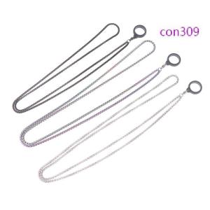 con309 สายคล้องปากกาป้องกันการสูญหายสายคล้องคอโลหะแบบพกพาป้องกันการตกสายคล้องโลหะสายคล้องเชือกเส้นเล็กสายสะพายโซ่กระดูกงูพร้อมแหวนเศษหินหรืออิฐ