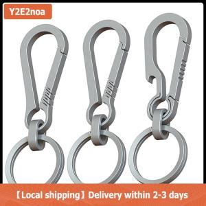 【Local shipping】 Titan khóa EDC Công Cụ Ngoài Trời hợp kim titan Keychain tiranium khóa vòng chìa khóa phụ kiện xe hơi Keychain Mặt dây chuyền quà tặng cho người đàn ông
