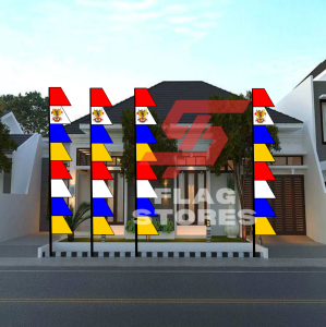 FLAG STORES / ISI 10 BENDERA / UMBUL UMBUL WARNA WARNI 8SEGI GARUDA ZIGZAG WARNA BIRU