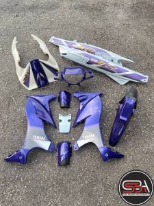 COVERSET ORIGINAL 125Z 125ZR PURPLE BATA DESIGN “R” CARBON / CHROME HONG LEONG YAMAHA HLY