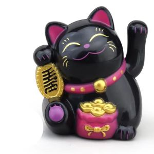 DANDARU Tay sóng Tượng mèo may mắn năng lượng trời Nhật Bản Dễ thương Mèo may mắn vẫy tay Quà Tặng Năm Mèo may mắn Nhà