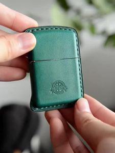 Handmade Genuine Leather Case for Windproof Cowhide Sleeve with Zip Inner Tank Holster