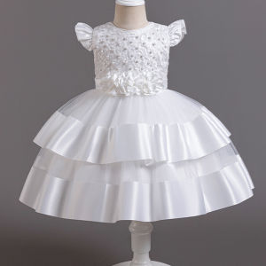 Cô Gái Đầm công chúa trẻ em Hoa Ngọc Trai tiệc sinh nhật Đầm tiệc tối A-line