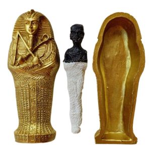 IPIE2 Mini Creative Mummy Sarcophagus Coffin Pharaoh Model Home Decoration Pharaoh Statue Miniature Figurine