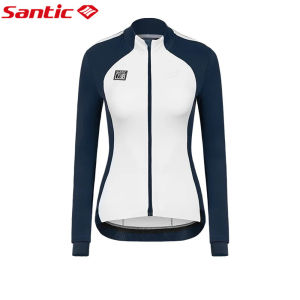 Santic Women Cycling Jersey Jacket Spring Autumn Windproof Thermal Road Bicycle Tops Warm MTB Bike Coat
