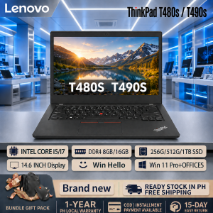 Lenovo ThinkPad T490S T480s Laptop [Brand New] Legit Intel Dual/Quad-Core i5/i7 8G/12G DDR4 RAM 256G/512G/1T SSD ROM 14-inch FHD 1920*1080 Screen Authentic Sealed Built-in WEBCAM/Camera Ms office 365 Windows 11 Pro Operating system Business notebook