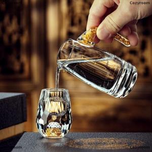 [COD] Cozyroom Luxury Vodka Sake Shochu Bar Liqueur Double Bottom Foil Tea Cup High-end Gifts Hard Liquor