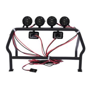 Stable Roll Cage with 6 LED Light System For 1/10 Scale Remote Control Car Model Protective Roll Cage Frame Car Decors