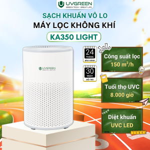 Máy Lọc Không Khí Diệt Khuẩn UVGREEN KA350 40m2 - UVC LED Lõi Lọc HEPA H13 Lọc Sạch Bụi Mịn Mùi Khói Bảo Hành 24 Tháng