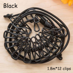 【READY STOCK】Portable Clothesline/Windproof Retractable Travel Rope/Clothes Drying Rope/Anti-Slip Clip/Fixed Photo Clip