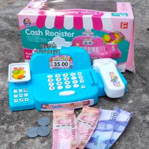 Mainan Kasir Cash Register Lengkap Ada Uangnya LK 1 | Mainan Kasir Supermarket Menggunakan Baterai Ada Lampu Dan Suara | Mainan Anak Kasir Mini Market Ukuran Sedang Bahan Plastik Kemasan Dus | Mainan Terbaru Set Hadiah Anak