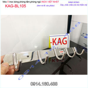 [HCM]Móc treo quần áo Inox 304 kAG-BL105 Móc 5 cong tròn SUS304 Nhật Bản dập khuôn cao cấp siêu bền