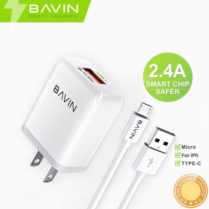 BAVIN PC368 Quick & Mini Charger w/ Multi Protection & 1 Meter Cable ...