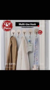 Adhesive Hook Wall Hook for Kitchen Bedroom & Bathroom Non Drill House Cangkuk Dinding Cermin