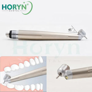 HORYN Dental 45 Degree LED High Speed Handpiece Air Turbine Anti Retraction Surgical Handpiece