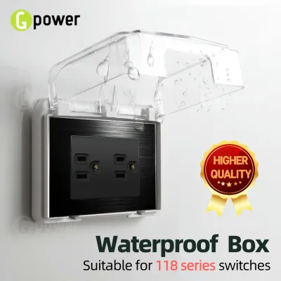 GPower Wall Switch Socket Waterproof Box Self-adhesive Transparent Waterproof Cover Dustproof Cover