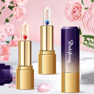 OMQAIO Dưỡng ẩm Son môi đổi màu theo nhiệt độ Không thấm nước Nuôi dưỡng Son môi cánh hoa Giảm đường viền môi Cấp nước Son bóng thạch nhũ Phụ nữ