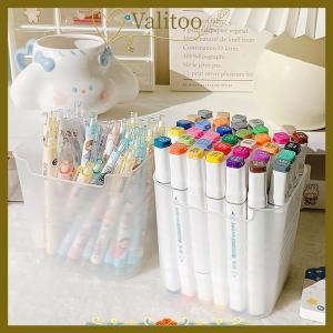 [Valitoo] ที่เก็บปากกาบนโต๊ะแบบพกพาความจุขนาดใหญ่ที่เก็บดินสอกล่องใส่เครื่องเขียนอุปกรณ์การเรียนแบบเรียบง่าย