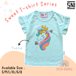 KAOS ANAK PEREMPUAN "SWEET T-SHIRT SERIES" Usia 1-8 Tahun SNI / T-shirt Anak