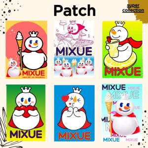 Patch Jahit Tempelan Baju 20X14 CM Motif Karakter Mixue Aksesoris Tambahan Baju Emblem Grosir