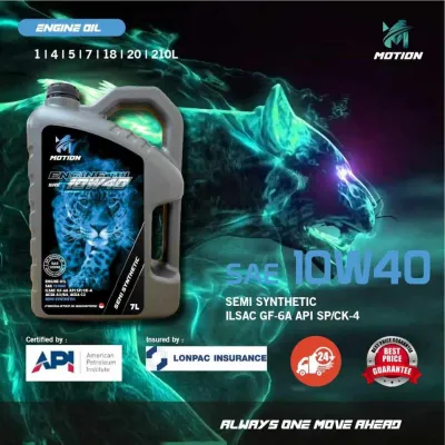 MOTION 10w40 7L API SP SEMI Synthetic Engine Oil Car Lubricant Toyota Nissan Honda Mitsubishi