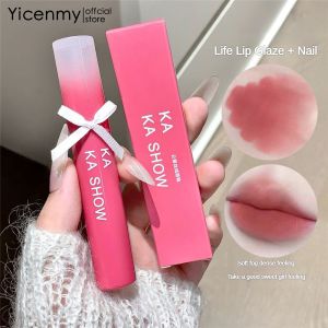 ลิปเคลือบริมฝีปากกำมะหยี่ลิปสติกเนื้อแมทถ้วยนอนสติ๊กสำหรับเดินทางทุกวันกันน้ำสีริมฝีปากชุ่มชื้นยาวนานยาว