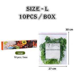 【HoMe】Refrigerator Food Grade Plastic Bag Sealing Bag Household With Sealing Zipper Type Self-Sealing Thick Dense Bag