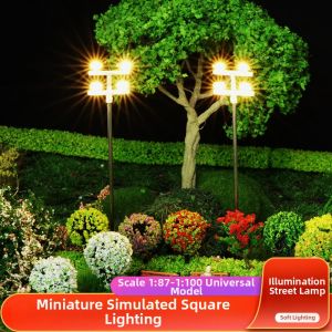 PAZNUL 3V 12V Miniature Simulation Street Tower Lights 125.54mm White Light/warm Light Building Model Layout Lamppost Train Garden Tower Lights Train Railway Scene