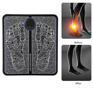 Agdoad EMS Foot Massager Leg Reshaping Therapy Muscle Stimulation Contraction Relax Let Foot Massage Mat Body Boost Blood Circulation Relieve Pain USB Charging 6 Modes