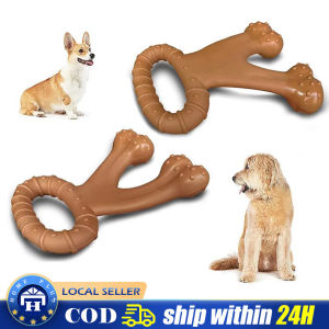 Dog Toys Nylon Durable Beef Bacon Flavor Double Bone Teething Chewing Toy Cleaning Teeth Large Dog Interactive Toys Pet Supplies