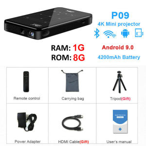 Salange P09 Mini DLP Projector 4K Android 9.0 WiFi Bluetooth 1080P Support Portable Wireless Movie Video Home Theater System