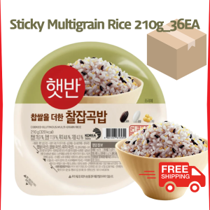 [CJ Cheiljedang Hatban] Sticky Multi Grain Rice 210g x 36ea | Just like freshly cooked rice | Microwavable | Expiry: January 2026 or later