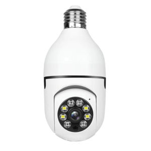 V380 PRO Dual Lens 360° CCTV Camera 1080P HD Light Bulb Night Vision Two-way Audio Wireless Monitor Infrared Night Vision  Security Camera High Definition Resolution IP 5G WiFi Connect to Cellphone Laptop PC