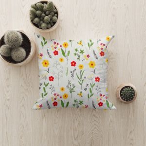 Sarung bantal kursi/Sofa Resleting Motif Bunga Aesthetic Sarung Bantal LP