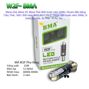 Đèn Pha LED Bi Cầu W2F BMA 25W Chân M5 – Siêu Sáng Cos Trắng Pha Trắng – Lắp Zin Wave Dream Sirius Exciter – Không Cầ