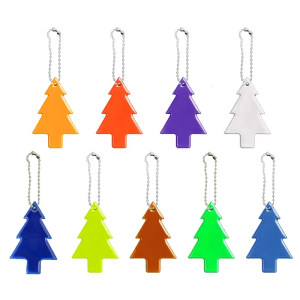 Cute Safety Reflector Tree Shape Reflective Gear for Keychain Jackets Bags Backpacks Strollers Wheelchairs & Christmas