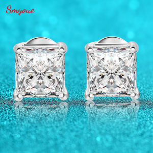 Smyoue Princess Cut 0.4-5CT Moissanite Stud Earrings for Women Men VVS Simulated Diamond Ear Studs 925 Sterling Silver Jewelry2026
